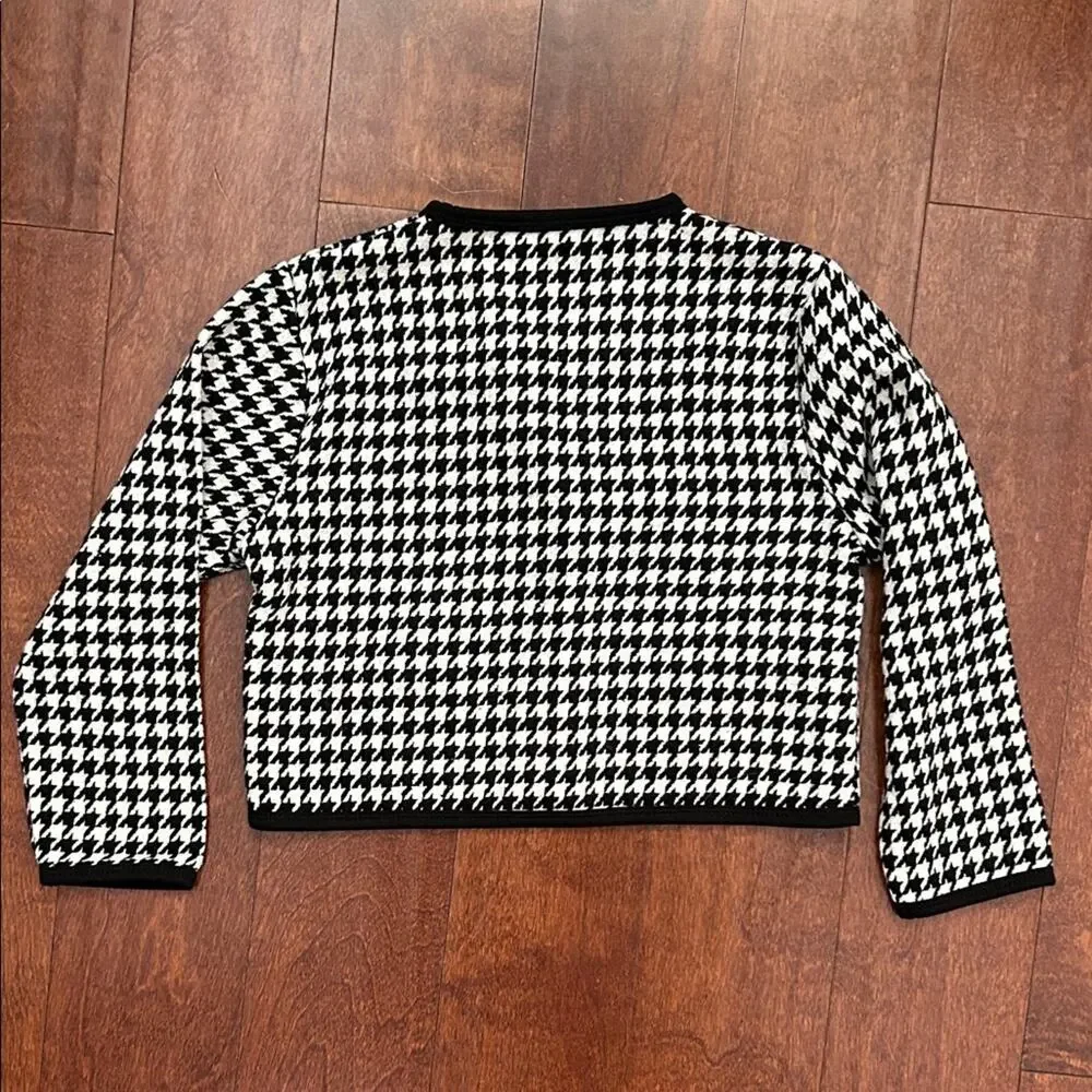 SHEIN Black and White Houndstooth Pattern 2 Piece Set, Skirt and Jacket, Size 7